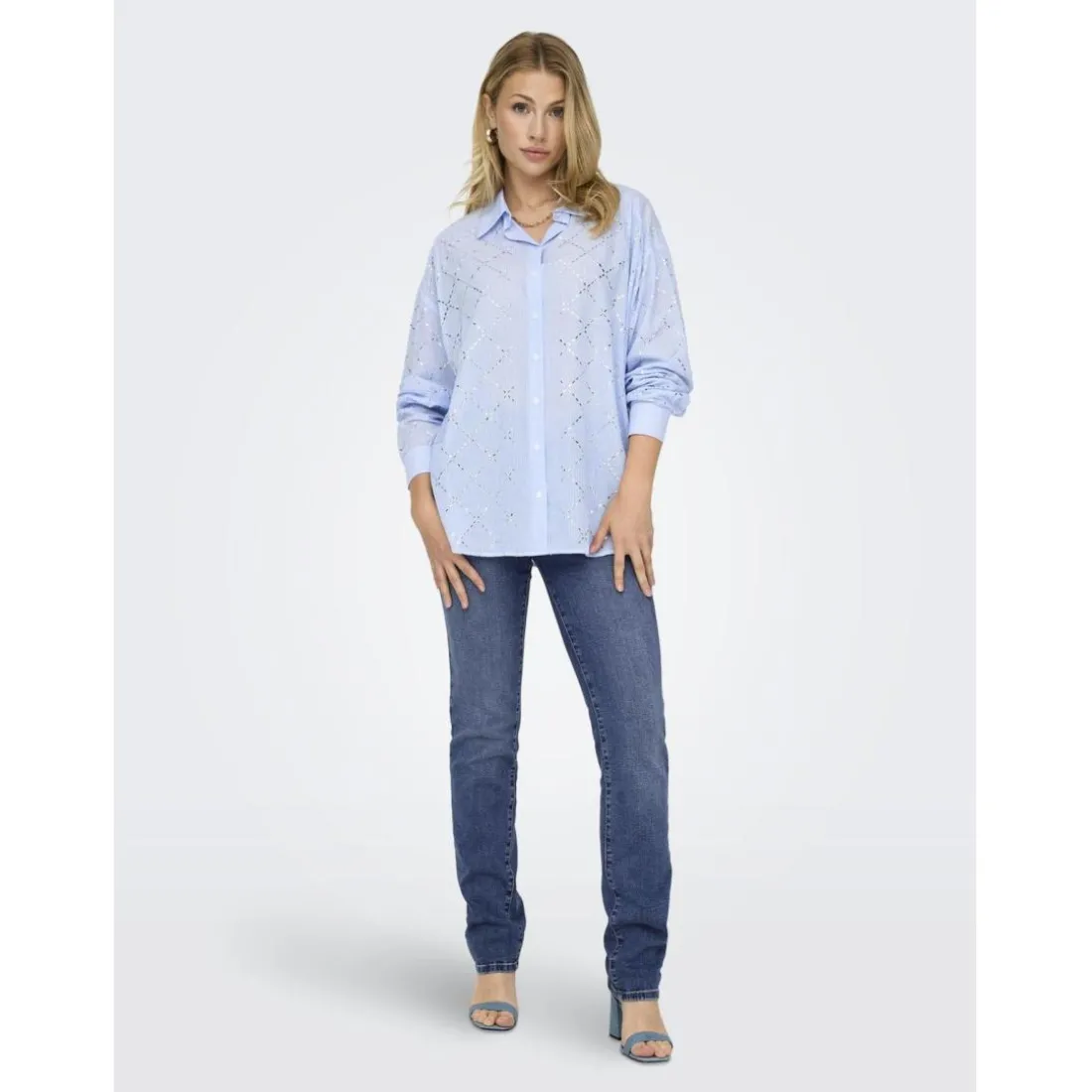 Onlsui Mid Slim Dnm Dia451 Noos bleu denim en coton Maia