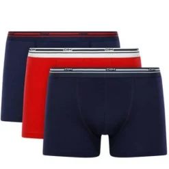Pack de 3 boxers - ceinture siglée Rouge / Bleu en coton