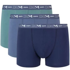 Pack de 3 Boxers Coton Stretch - Ceinture Siglée Bleu / Vert en tissu