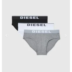 Pack de 3 slips ceinture élastique noir/blanc/gris en coton