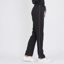 Pantalon à bandes dorées Céline en viscose noir