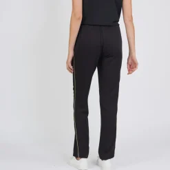 Pantalon à bandes dorées Céline en viscose noir