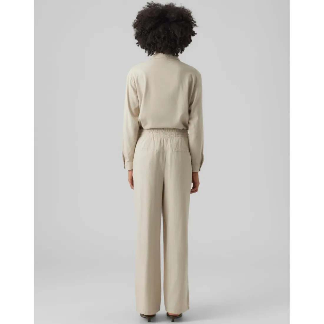 Pantalon à jambe large - Gris en viscose