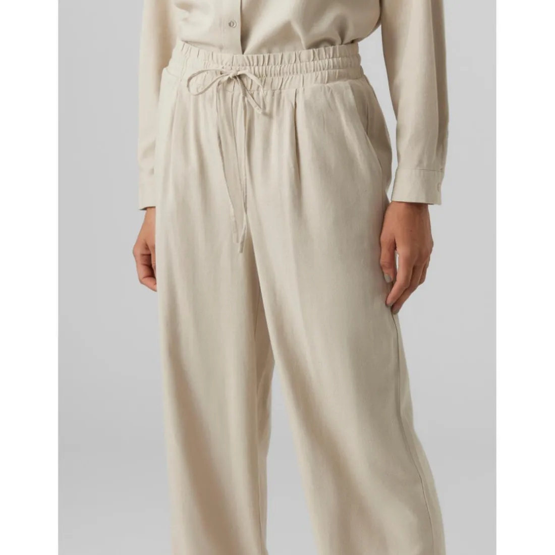 Pantalon à jambe large - Gris en viscose