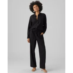 Pantalon à jambe large - Noir en viscose