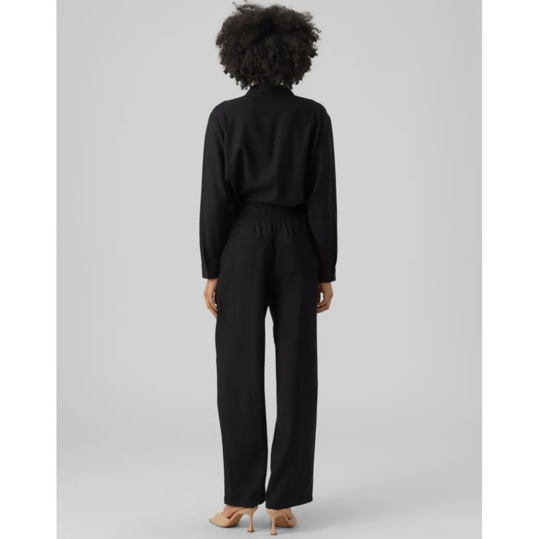 Pantalon à jambe large - Noir en viscose