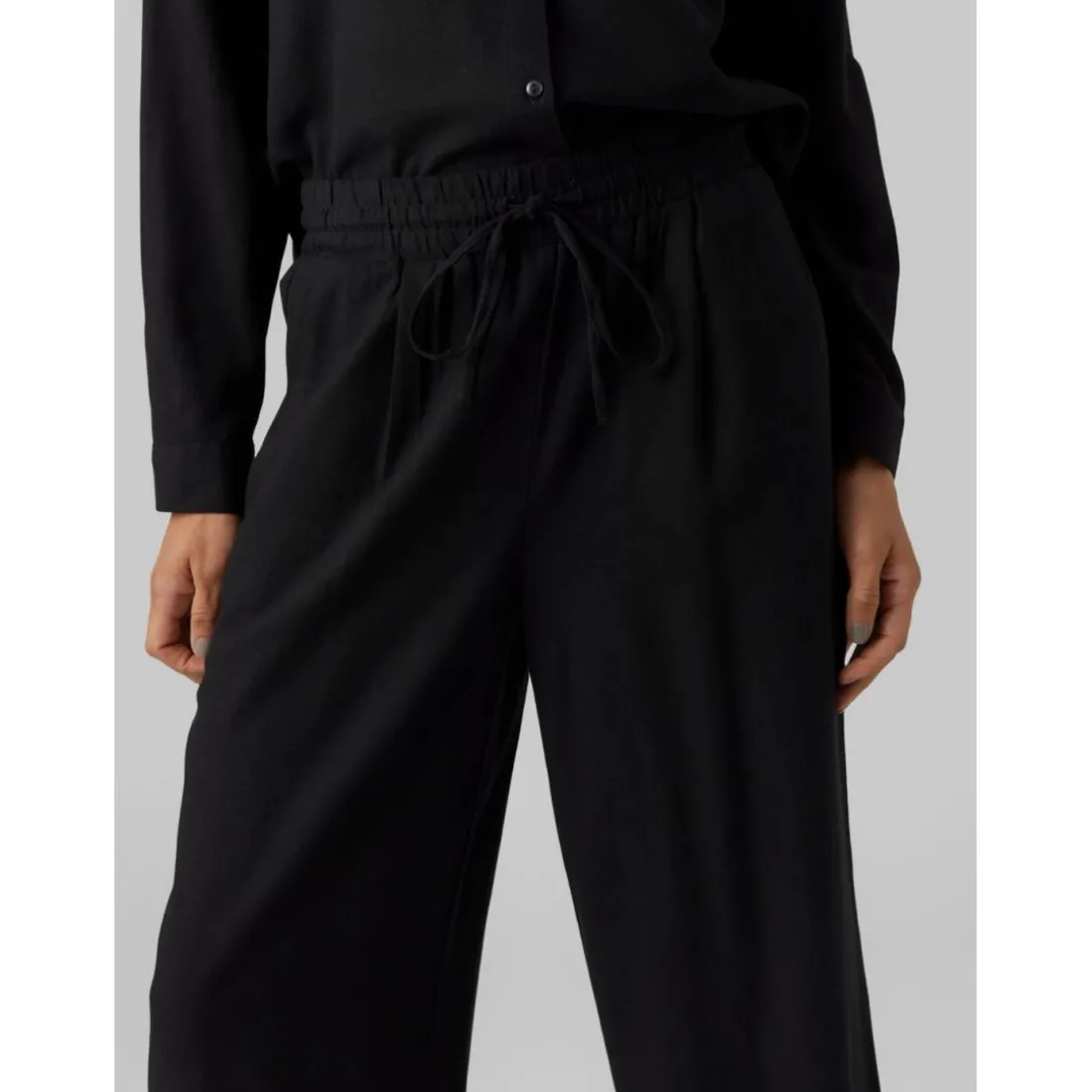 Pantalon à jambe large - Noir en viscose