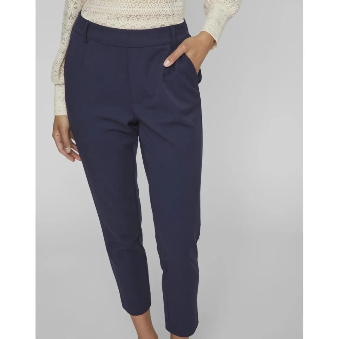 Pantalon à jambe large bleu foncé Willa