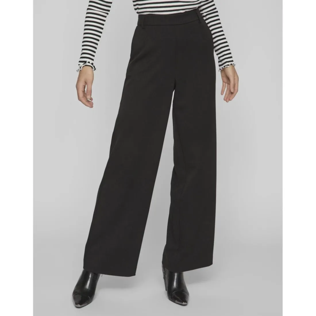 Pantalon à jambe large noir Quin