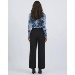 Pantalon à jambe large noir Ava