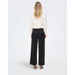 Pantalon à jambe large noir Bella