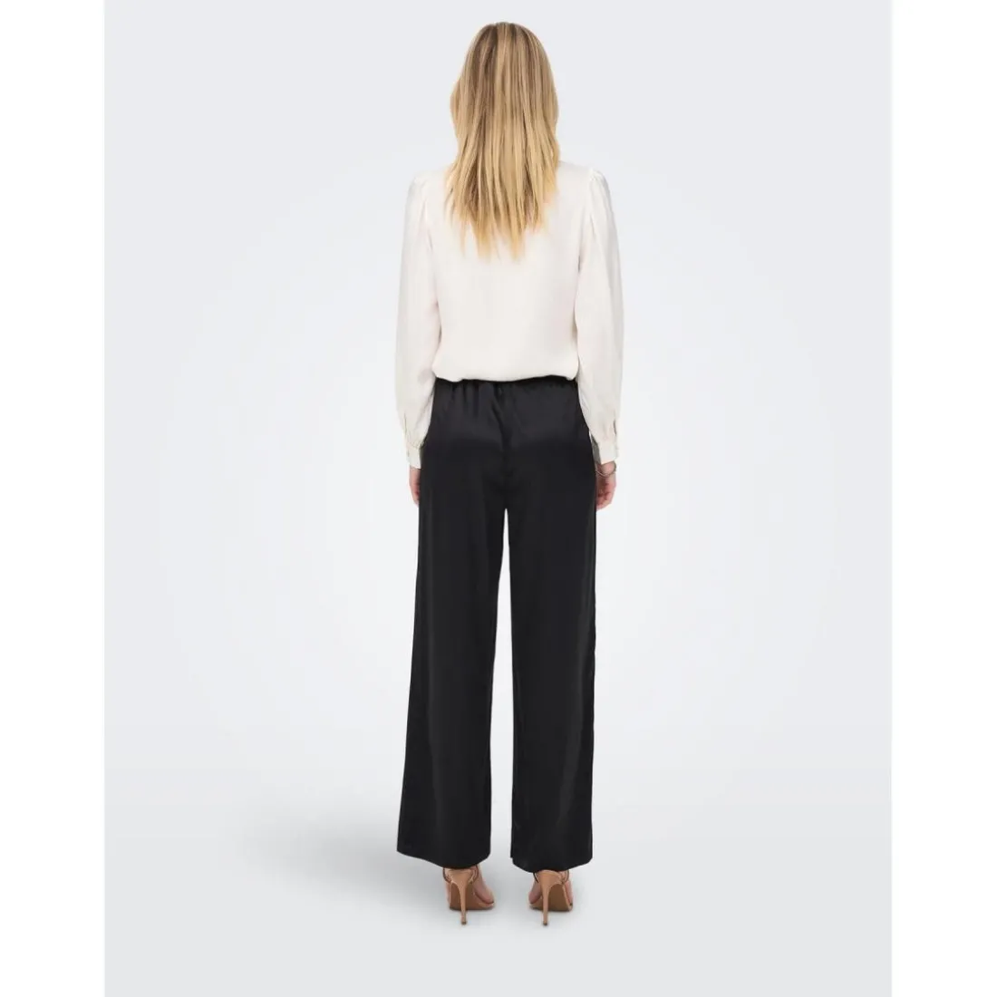 Pantalon à jambe large noir Bella