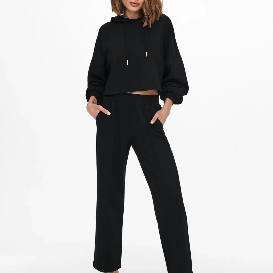 Pantalon à jambe large ONLPOPTRASH - Noir Lara