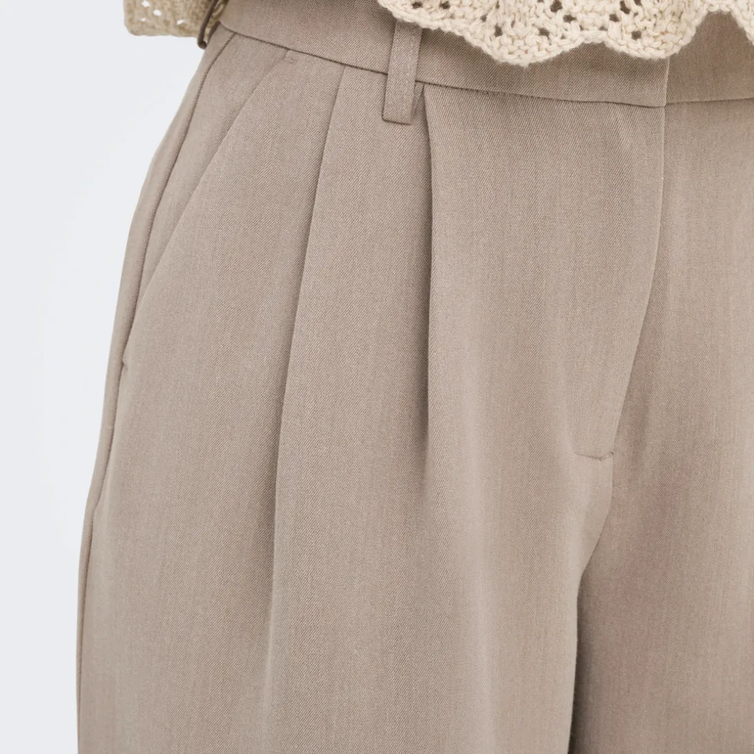 Pantalon à jambe large ONLBERRY - Taupe Gris Léa