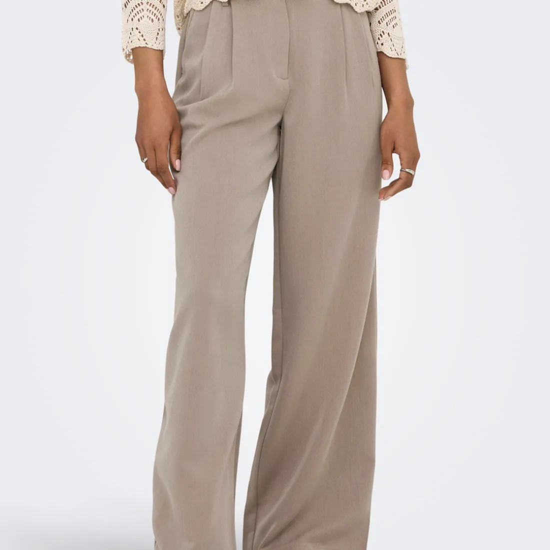 Pantalon à jambe large ONLBERRY - Taupe Gris Léa