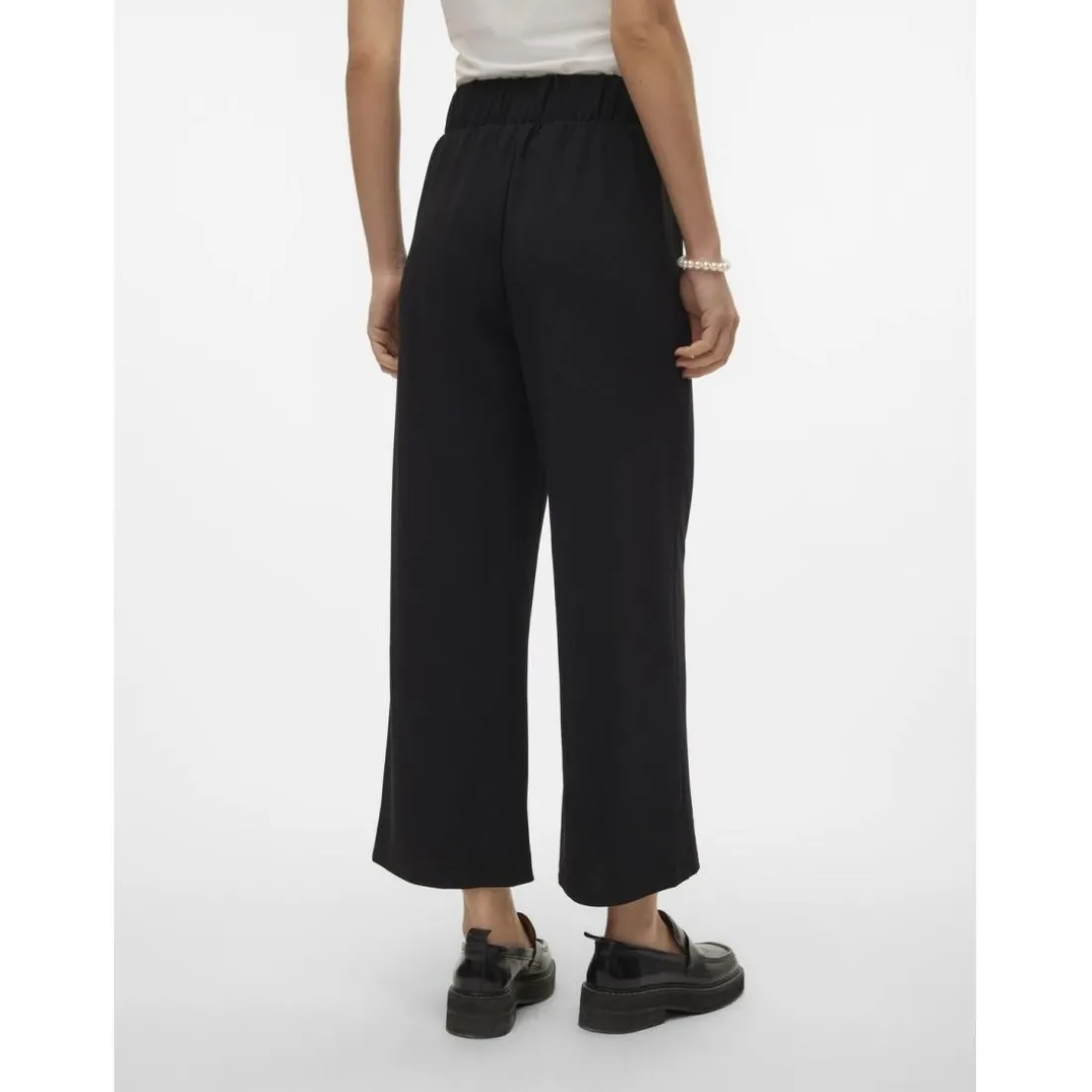 Pantalon à jambe large taille haute noir Noor