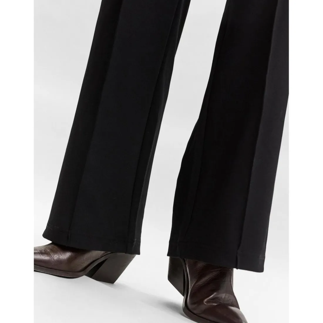 Pantalon à jambe large Wide Leg Fit Taille haute noir Dee