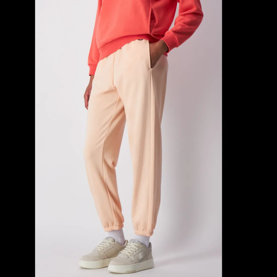 Pantalon à ourlet élastique femme - Rose