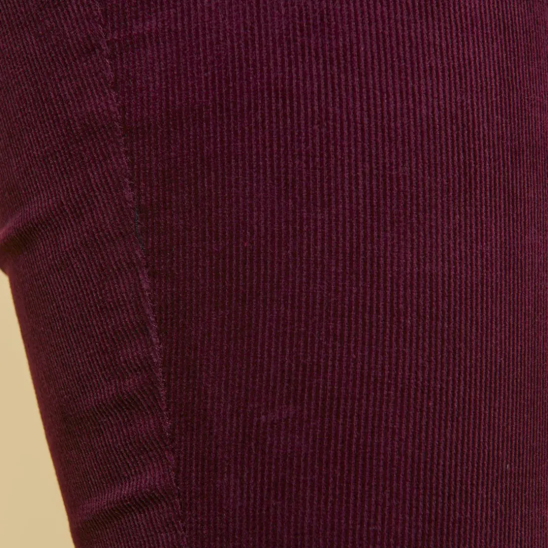 Pantalon 5 poches femme 3 SUISSES COLLECTION aubergine en coton