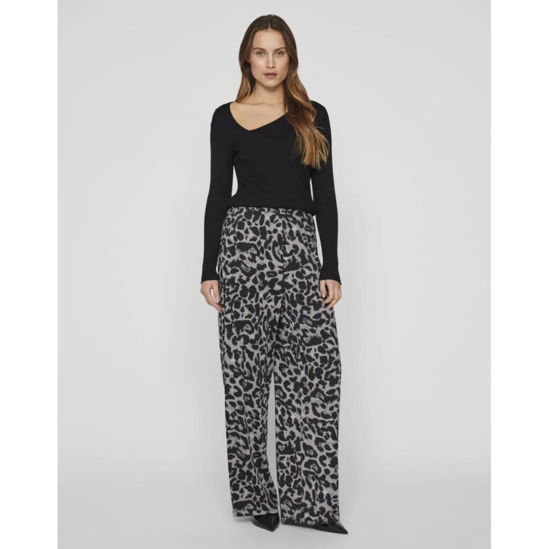 Pantalon ample à imprimé léopard Leoa gris Anya