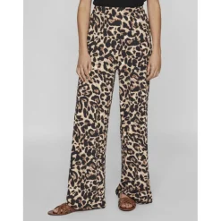 Pantalon ample à imprimé léopard Leoa noir Nia