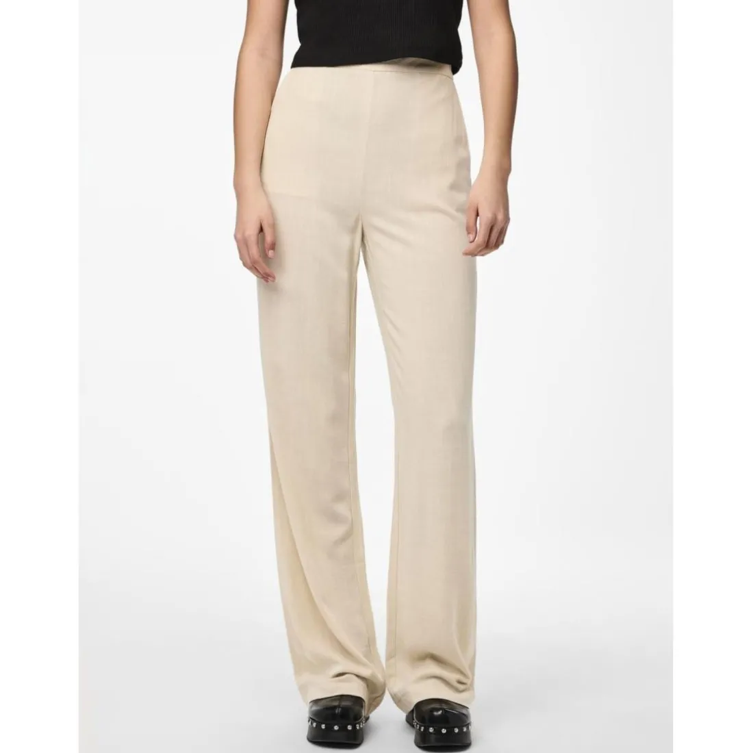 Pantalon beige ficelle en viscose Vinsty Liz