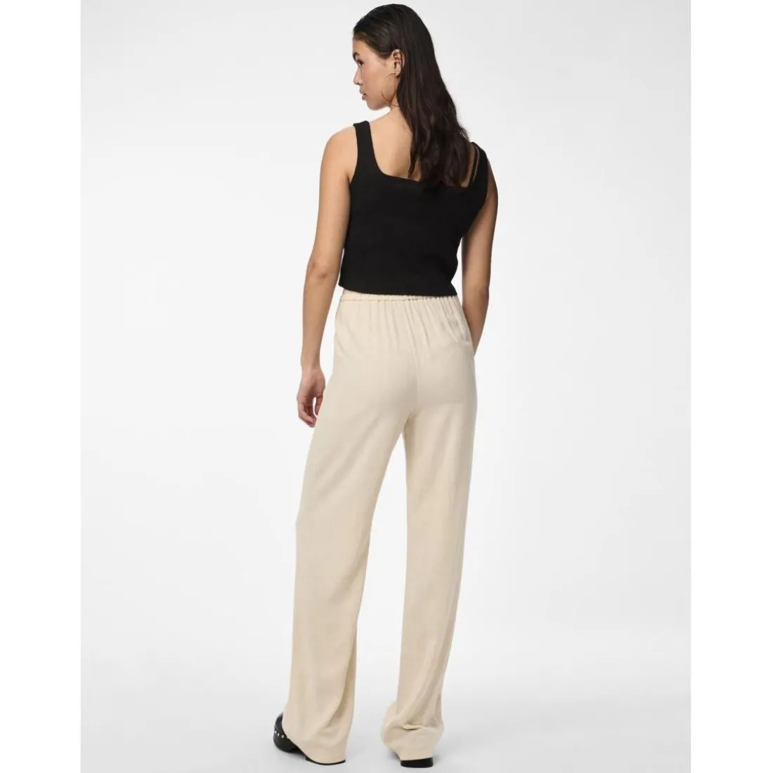 Pantalon beige ficelle en viscose Vinsty Liz
