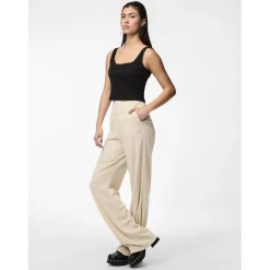 Pantalon beige ficelle en viscose Vinsty Liz