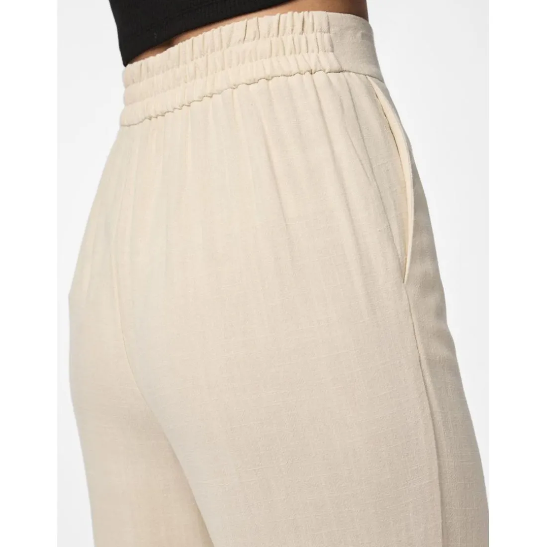 Pantalon beige ficelle en viscose Vinsty Liz