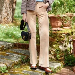 Pantalon beige SONNY VELOURS en coton