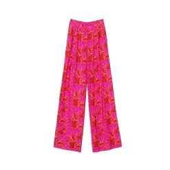 Pantalon bicolore PERLA rose en viscose