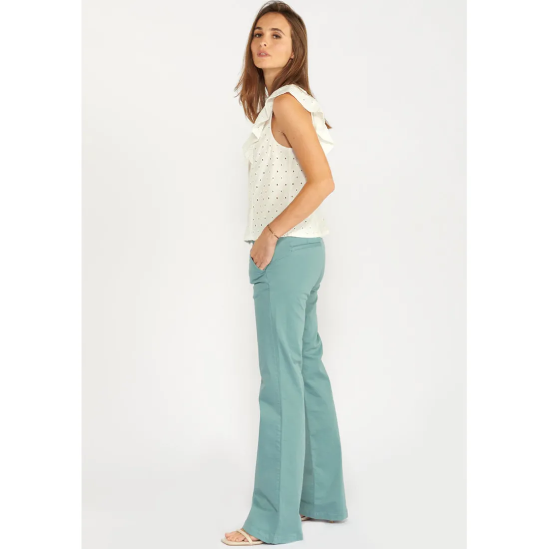 Pantalon bootcut JOELLE gris