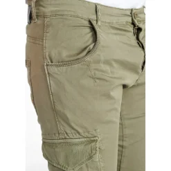 Pantalon cargo Alban kaki vert en coton