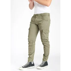 Pantalon cargo Alban kaki vert en coton