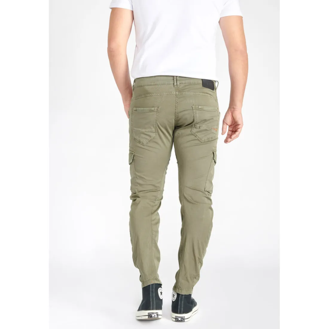 Pantalon cargo Alban kaki vert en coton