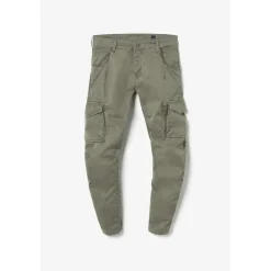 Pantalon cargo Alban kaki vert en coton
