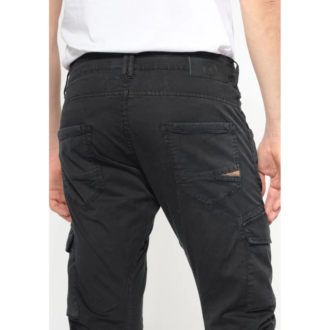 Pantalon cargo Alban noir en coton