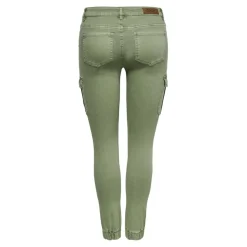 Pantalon cargo fermeture par bouton. fermeture éclair taille moyenne vert foncé en coton Vale