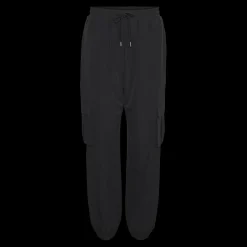 Pantalon cargo fermeture à cordon taille haute noir Léa