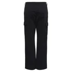 Pantalon cargo fermeture par bouton. fermeture éclair taille haute noir en coton Queen
