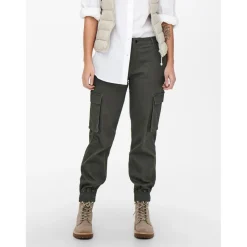 Pantalon cargo gris en coton Juno