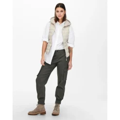 Pantalon cargo gris en coton Juno
