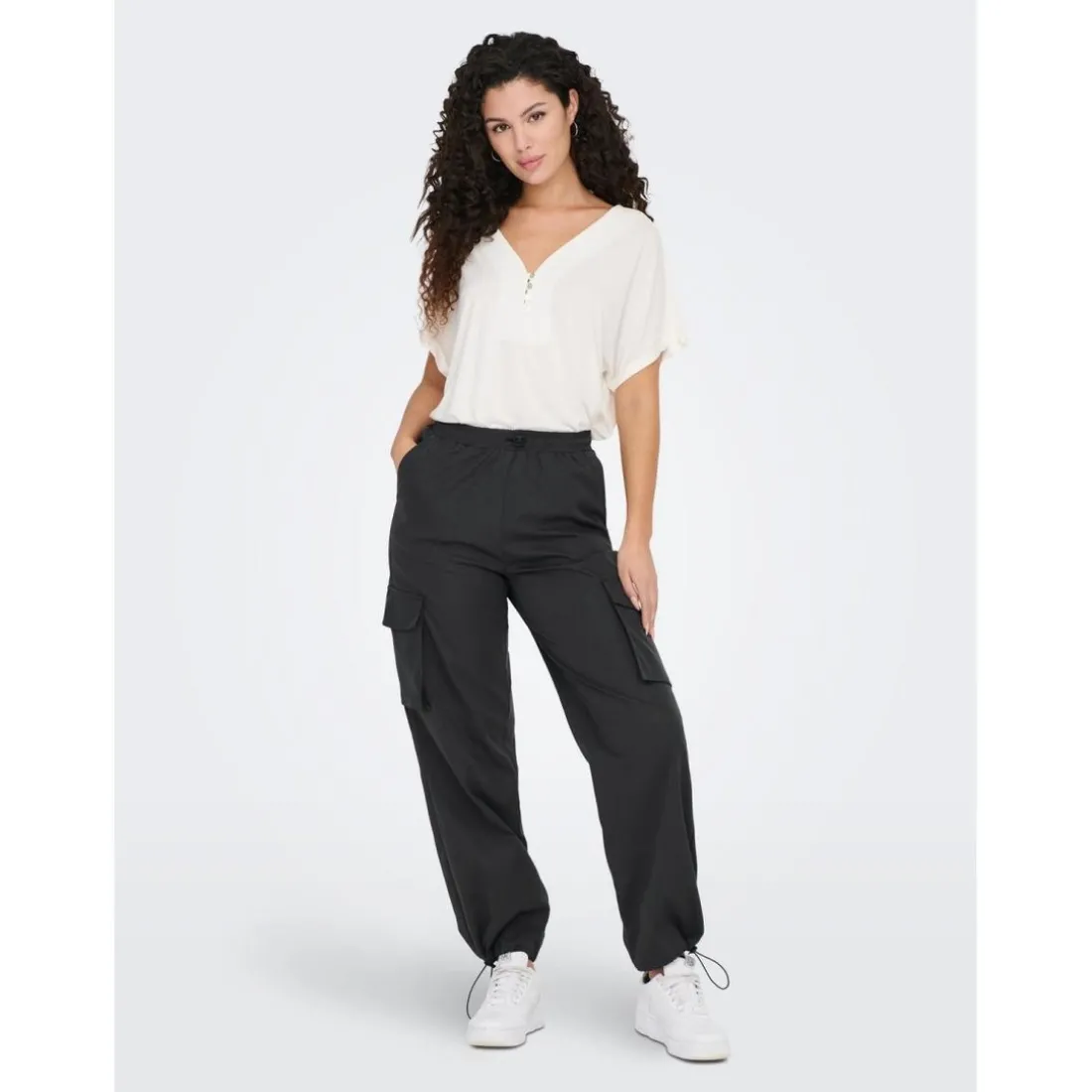 Pantalon cargo gris en coton Wren