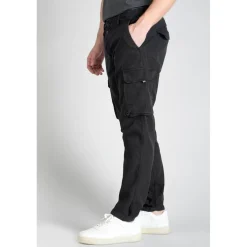 Pantalon cargo SAMI noir en coton