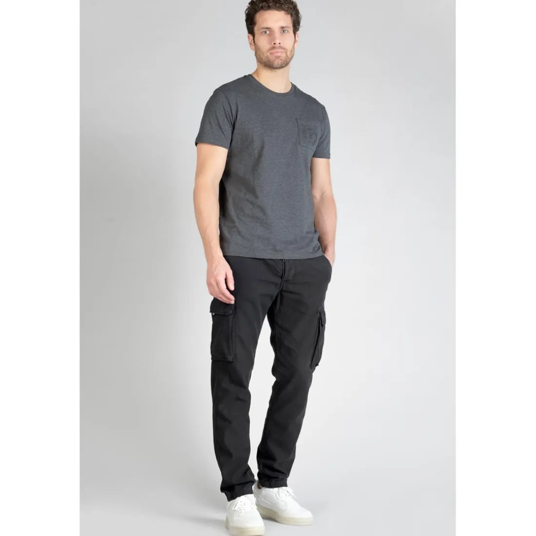 Pantalon cargo SAMI noir en coton
