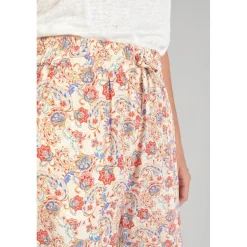 Pantalon carotte HENEL rose en viscose