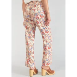 Pantalon carotte HENEL rose en viscose
