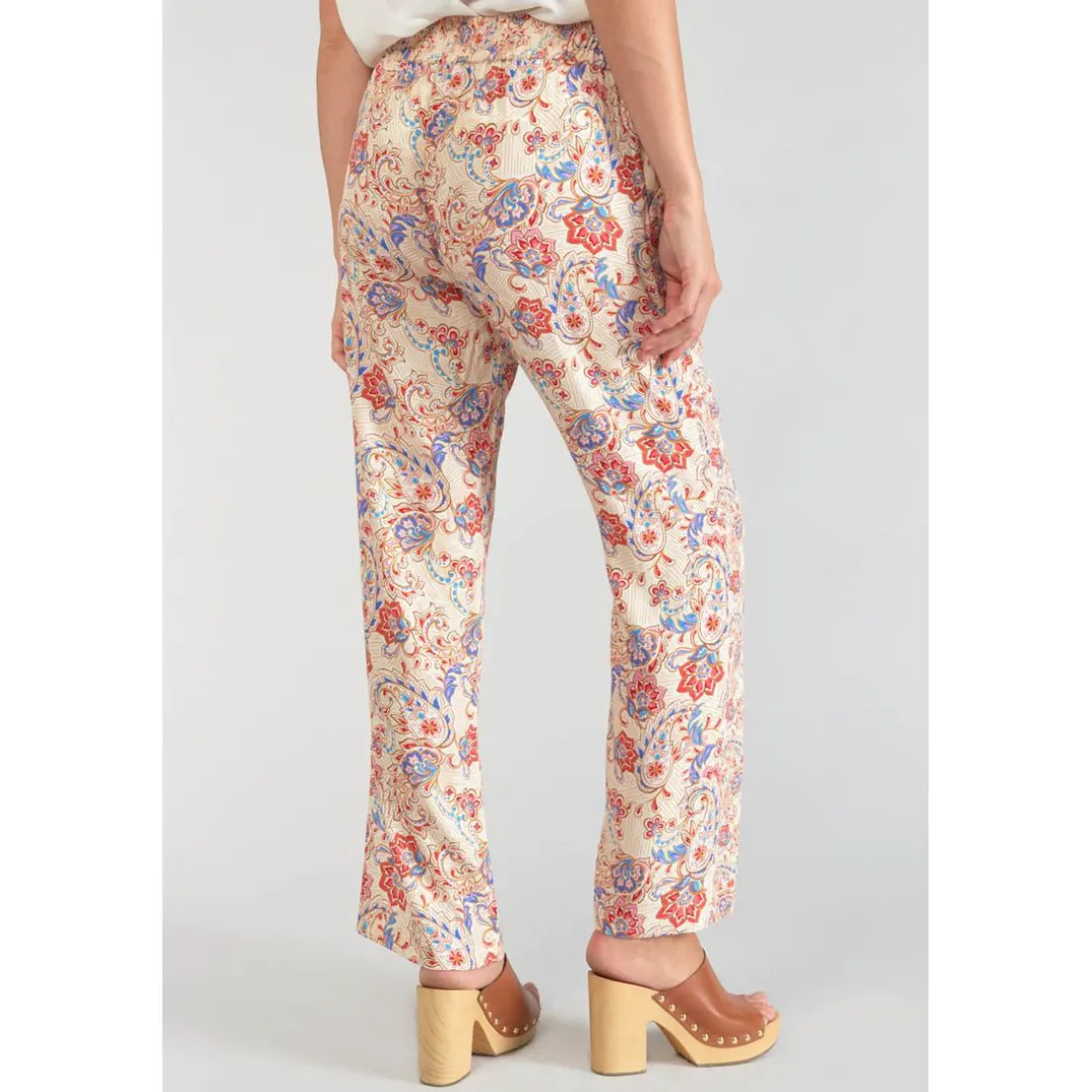 Pantalon carotte HENEL rose en viscose
