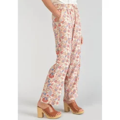 Pantalon carotte HENEL rose en viscose