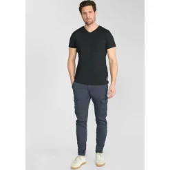 Pantalon carotte KOGE bleu Ian en coton
